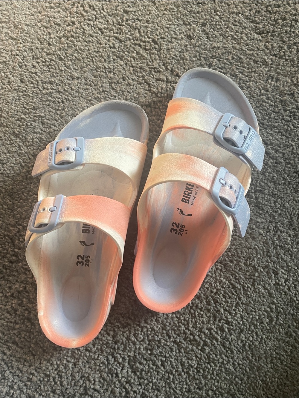 Birkenstock Kids Arizona EVA Sandals - Peach & White Gradient